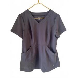 Jaanuu Women’s Tulip Scrub Top J96260 Medium Dase Color (Grey)